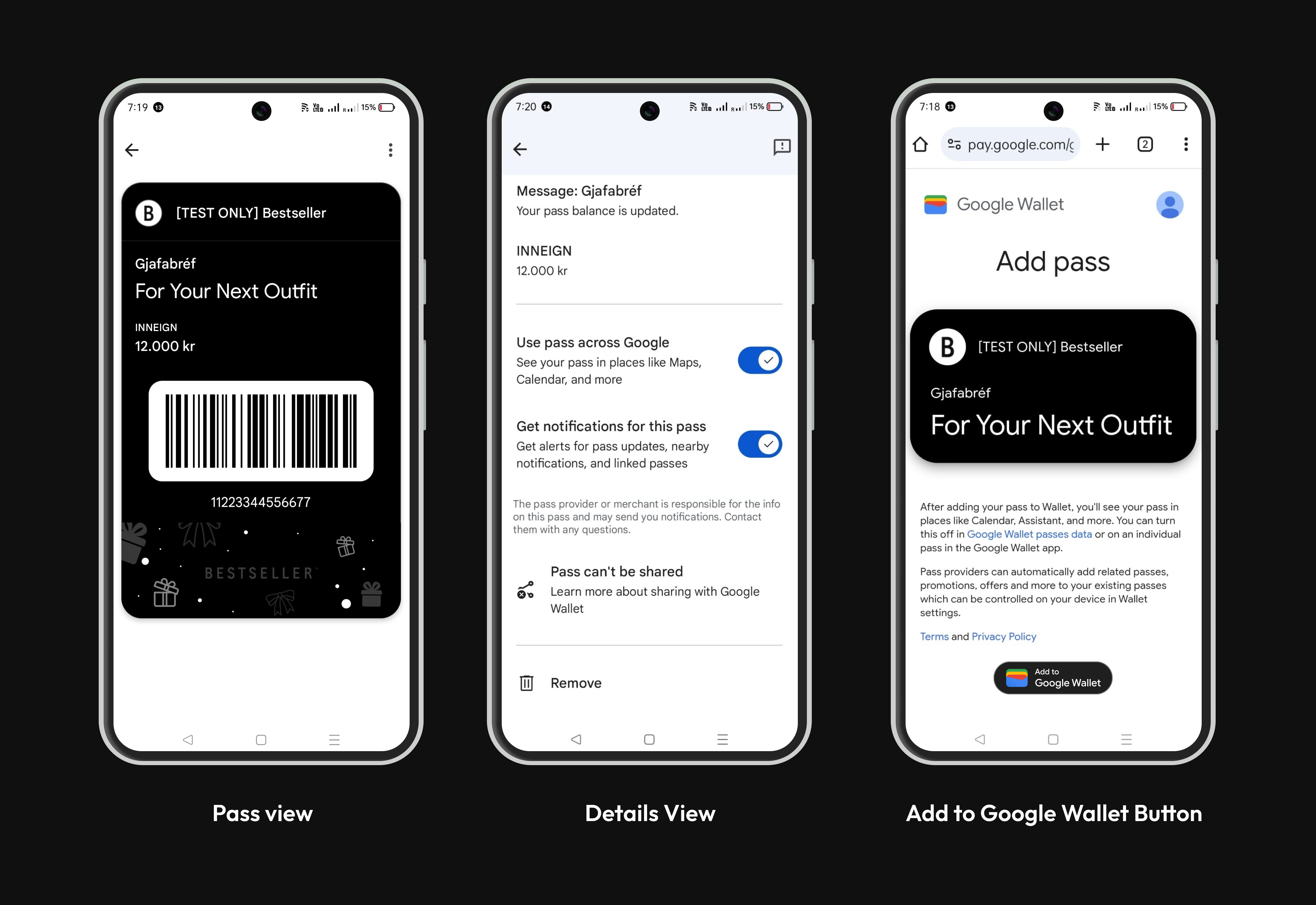 Gift Card in Google Wallet
