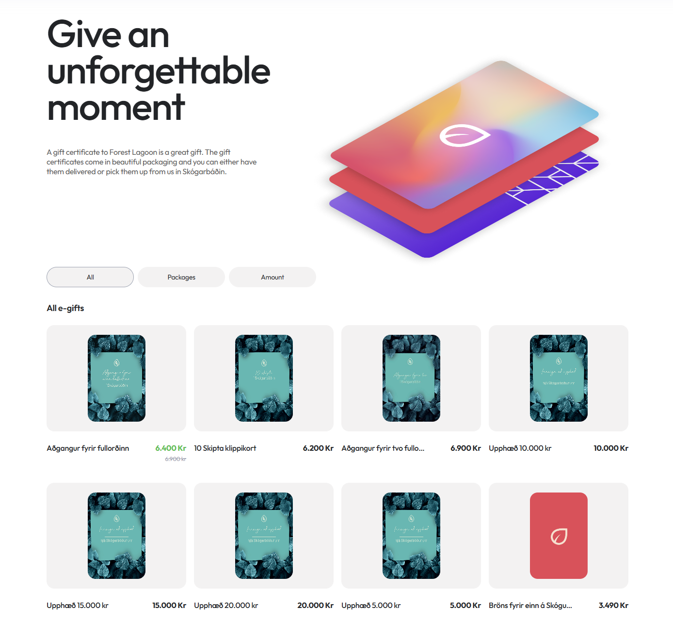Gift Card online purchase experience