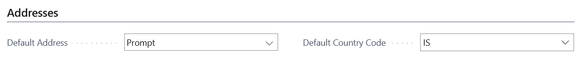Address fields in Setup