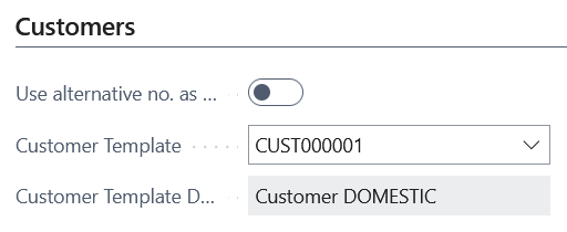 Customer Template fields in Setup