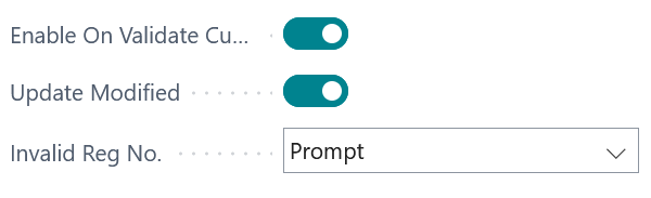 Customer Toggles for validation, updating, and invalid handling in Setup