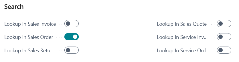 Search Toggles for specific documents in Setup